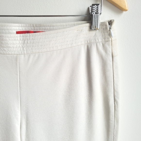 100% Genuine leather 90's Biker Mid Rise Boot Cut White Pants 6 - Picture 3 of 14